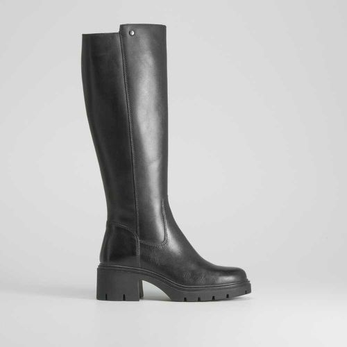 Bota negra lisa de piel - Talla: 38 - Fosco - Modalova