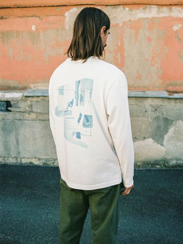Rudi Blueprint Chalk Men's Organic T-shirts X Small Sustainable Clothing - Nudie Jeans - Modalova