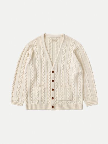 Cable Knit Cardigan Rebirth Offwhite Organic Knits X Small Sustainable Clothing - Nudie Jeans - Modalova