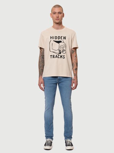 Roy Hidden Tracks Cream Men's Organic T-shirts X Small Sustainable Clothing - Nudie Jeans - Modalova