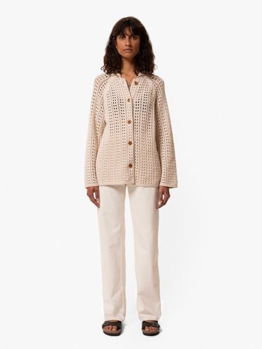 Carina Crochet Knit Cardigan Egg White Women's Organic Knits Small Sustainable Clothing - Nudie Jeans - Modalova