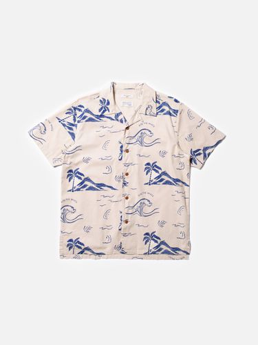 Arvid Waves Hawaii Shirt Ecru Men's Organic Shirts Medium Sustainable Clothing - Nudie Jeans - Modalova