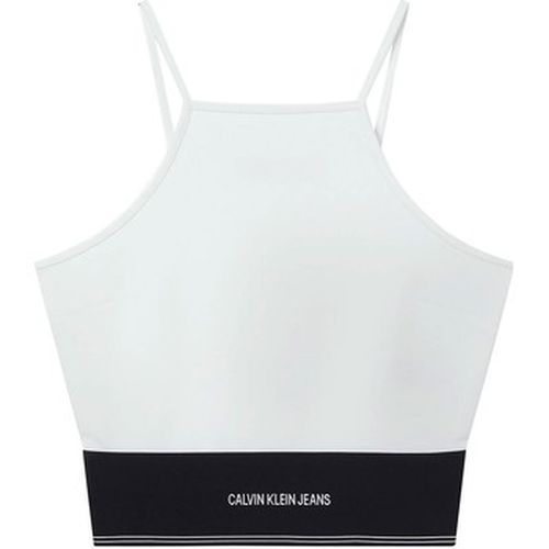 T-shirt Top court à bretelles Calvin Klein ref 52628 White - Calvin Klein Jeans - Modalova