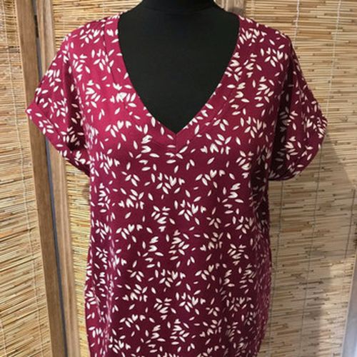 Blouses Blouse col V framboise et beige L - Camaieu - Modalova