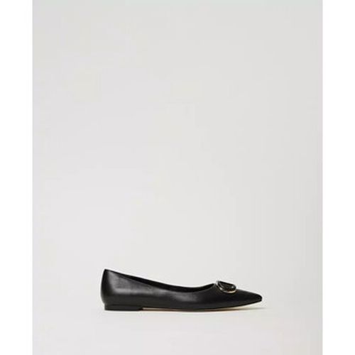 Jeans 3/4 & 7/8 BALLERINE IN PELLE CON OVAL T Art. 242TCP134 - Twin Set - Modalova