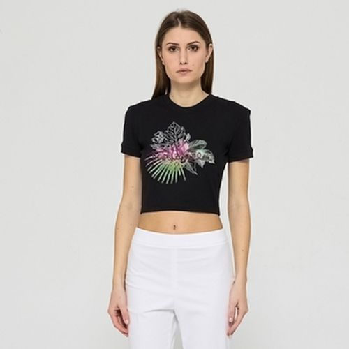 T-shirt T-shirt court avec logo pailleté - Roberto Cavalli - Modalova
