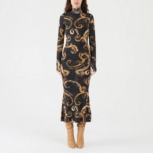 Robe Robe longue à imprimé chrome et lurex - Versace Jeans Couture - Modalova