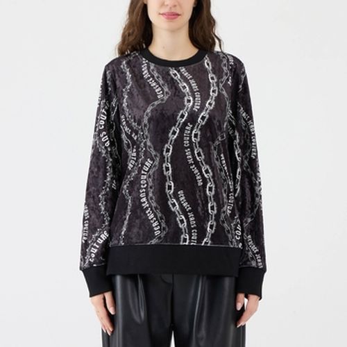 Pull Col rond en velours imprimé chaînes - Versace Jeans Couture - Modalova