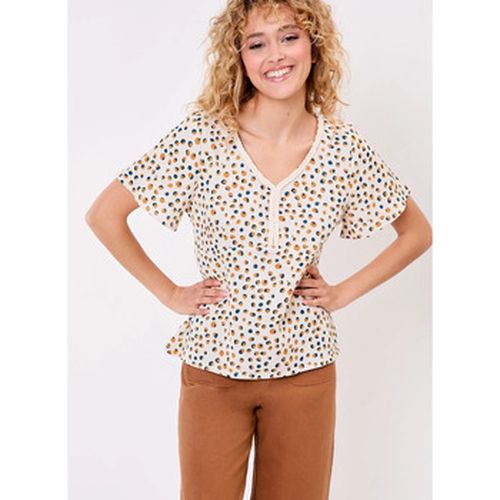 T-shirt Top col V tréssé gaze de coton bio MIMI - La Fiancee Du Mekong - Modalova