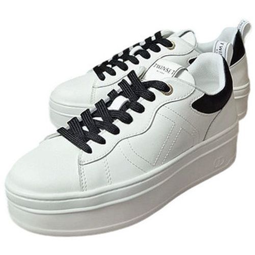 Jeans 3/4 & 7/8 SNEAKERS PLATFORM IN PELLE CON LOGO Art. 252TCP024 - Twin Set - Modalova