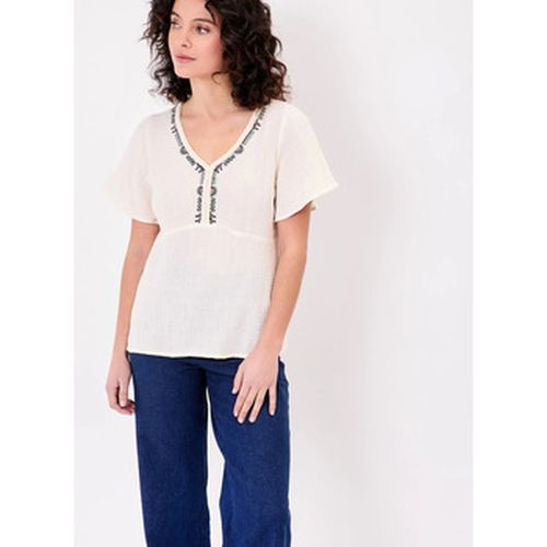 T-shirt Top col V tréssé gaze de coton bio MIMI - La Fiancee Du Mekong - Modalova