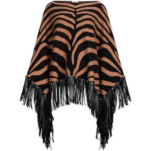 Manteau Poncho zébré avec franges - Liu Jo - Modalova