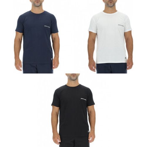 T-shirt Lot de 3 T-shirts en coton uni col rond imprimé poitrine - Pierre Cardin - Modalova