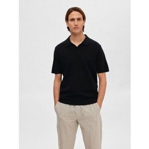 Polo 16090124 LAKE LINEN POLO-BLACK - Selected - Modalova