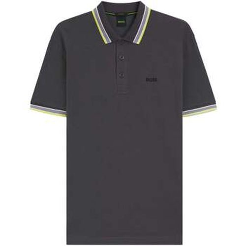 Polo Paddy Piqué Polo Shirt Dark Grey/Yellow - BOSS - Modalova