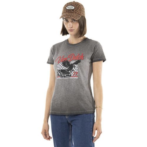 T-shirt T-shirt uni flammé à col rond et print devant Fast - Von Dutch - Modalova