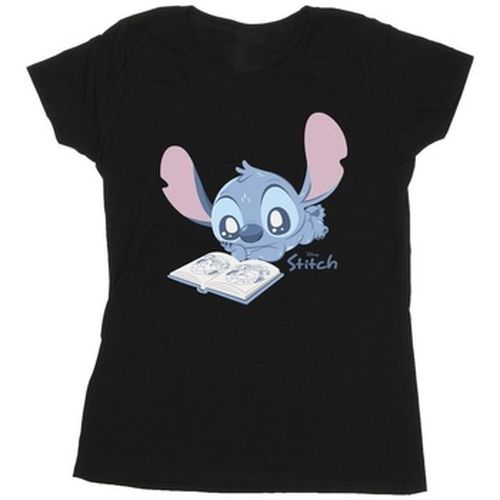 T-shirt Reading Lying Down - Lilo & Stitch - Modalova