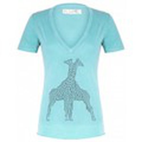 Camiseta V neck short sleeves Giraffe T00-91-80 Vert para mujer - So Charlotte - Modalova