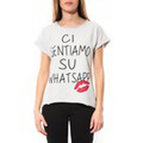 Camiseta Tee shirt Amelia Kiss Blanc para mujer - By La Vitrine - Modalova