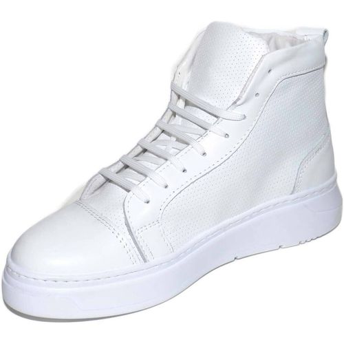 Sneakers alte SNEAKERS UOMO ALTA IN VERA PELLE VITELLO MICROFORATA EST - Malu Shoes - Modalova