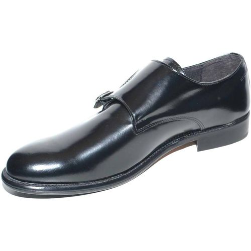 Classiche basse SCARPE UOMO CLASSICO DOPPIA FIBBIA IN VERA PELLE CON FONDO - Malu Shoes - Modalova