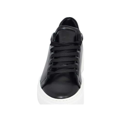 Sneakers Sneakers uomo bassa linea basic in vera pelle nera con fortino - Malu Shoes - Modalova