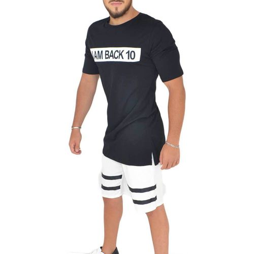 T-shirt T- shirt basic uomo in cotone slim fit girocollo con cucit - Malu Shoes - Modalova