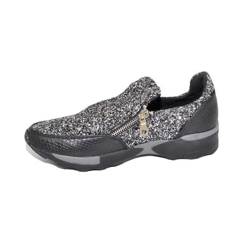 Sneakers basse Sneakers casual bassa donna con zip laterali glitter argento fo - Malu Shoes - Modalova