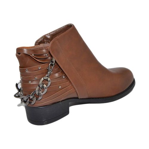 Stivaletti Stivaletti biker donna bassi marroni con catena cowboy doppia z - Malu Shoes - Modalova