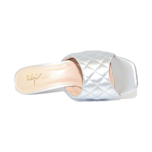 Sandali Sandalo donna argento satin tallone scoperto a sabato tacco a s - Malu Shoes - Modalova