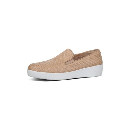 Scarpe SUPERSKATE TM LOAFERS WOVEN LEATHER NUDE - Fitflop - Modalova