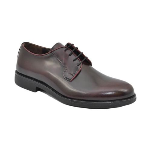 Scarpe Scarpe uomo stringata bordeaux liscia vera pelle nappa spazzola - Malu Shoes - Modalova