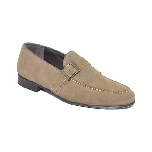 Scarpe Mocassino uomo vera pelle scamosciata con fibbia frange l - Malu Shoes - Modalova