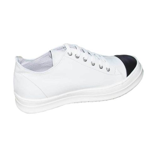 Sneakers Sneakers bassa vera pelle made in italy white black moda punta - Malu Shoes - Modalova