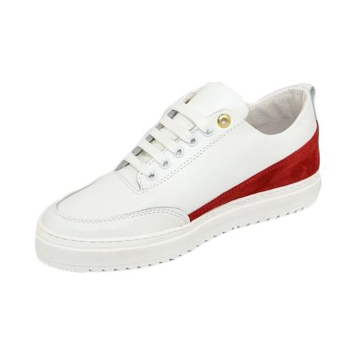 Sneakers Scarpe sneakers bassa uomo vera pelle bianco con occhiello oro - Malu Shoes - Modalova