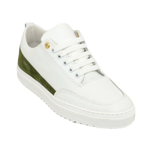 Sneakers Scarpe sneakers bassa uomo vera pelle bianco con occhiello oro - Malu Shoes - Modalova