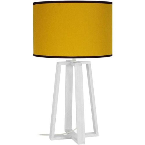 Lampade d’ufficio lampada da comodino tondo legno e giallo - Tosel - Modalova