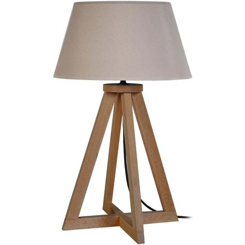 Lampade d’ufficio lampada da comodino tondo legno scuro e taupe - Tosel - Modalova