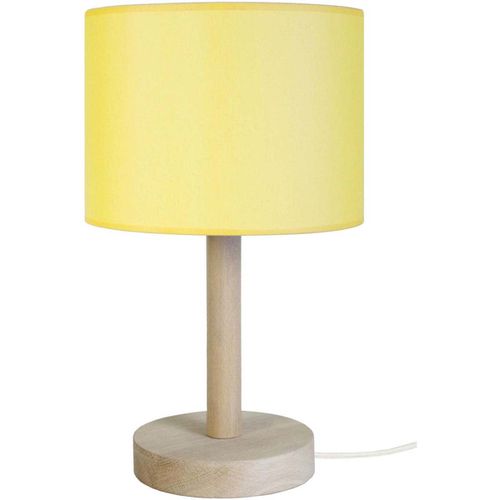 Lampade d’ufficio lampada da comodino tondo legno naturale e giallo - Tosel - Modalova