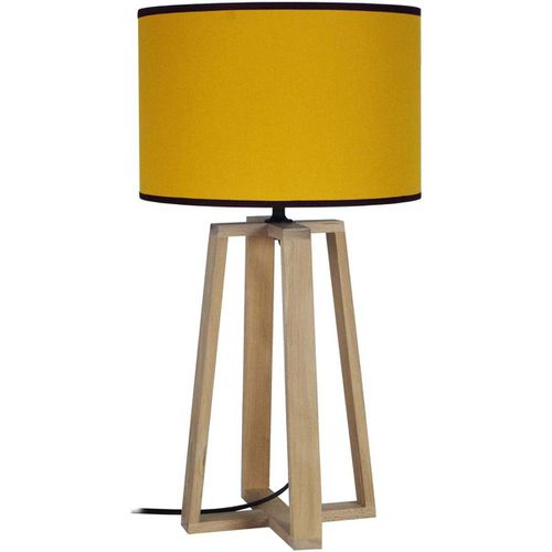 Lampade d’ufficio lampada da comodino tondo legno naturale e giallo - Tosel - Modalova