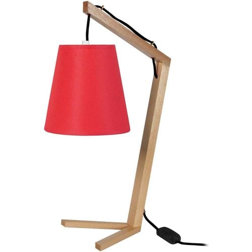 Lampade d’ufficio lampada da comodino tondo legno naturale e rosso - Tosel - Modalova