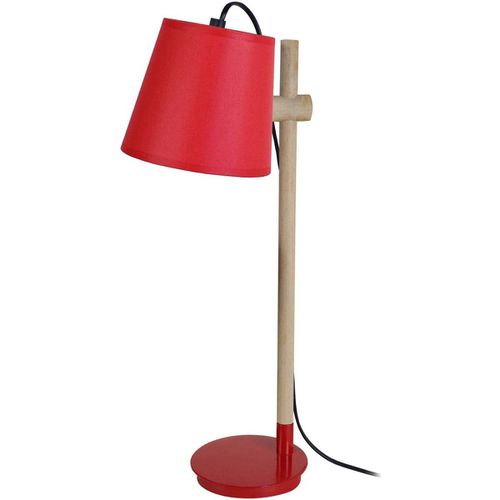 Lampade d’ufficio Lampada da scrivania tondo legno naturale e rosso - Tosel - Modalova