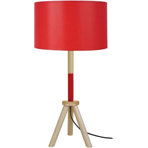 Lampade d’ufficio Lampada da tavolo tondo legno naturale, rosso e bianco - Tosel - Modalova