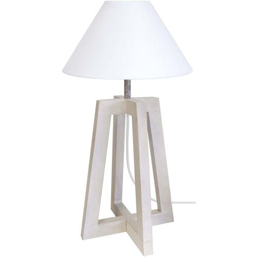 Lampade d’ufficio lampada da comodino tondo legno taupe e bianco - Tosel - Modalova