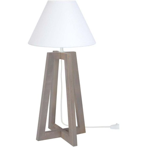 Lampade d’ufficio lampada da comodino tondo legno taupe e bianco - Tosel - Modalova