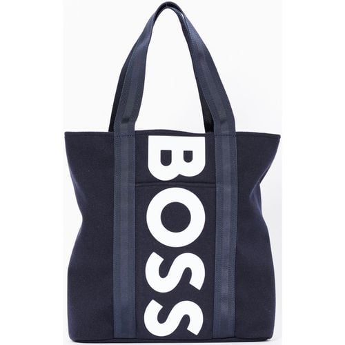 Borsa Shopping Borsa tote in tessuto con logo verticale - Boss - Modalova