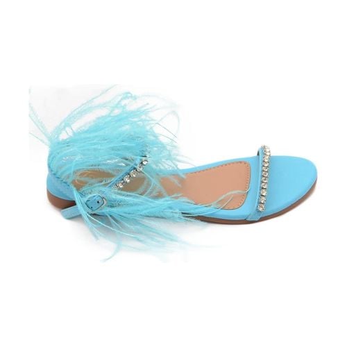 Sandali Pantofoline allacciata alla caviglia donna piume peluche con ap - Malu Shoes - Modalova