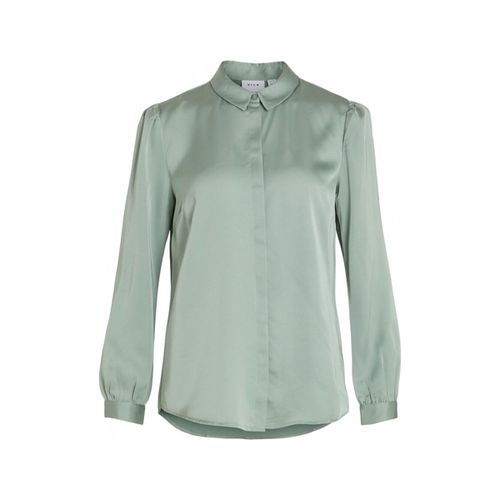 Camicetta Shirt Ellette Satin L/S - Green/Milieu - Vila - Modalova