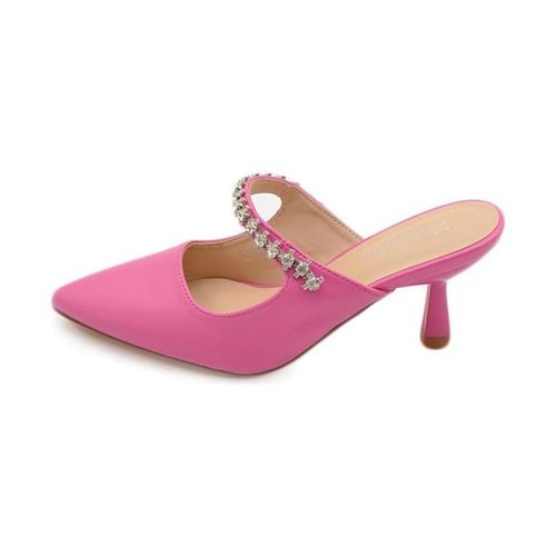 Scarpe Decollete mules slingback fucsia con fascia di brillantini sul - Malu Shoes - Modalova