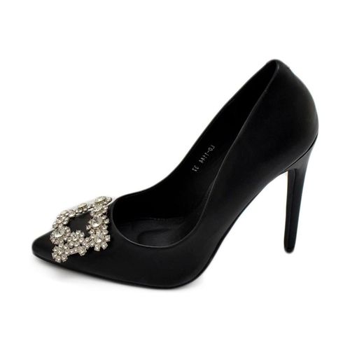 Scarpe Scarpa decollete' donna a punta in pelle nera con accessorio sp - Malu Shoes - Modalova